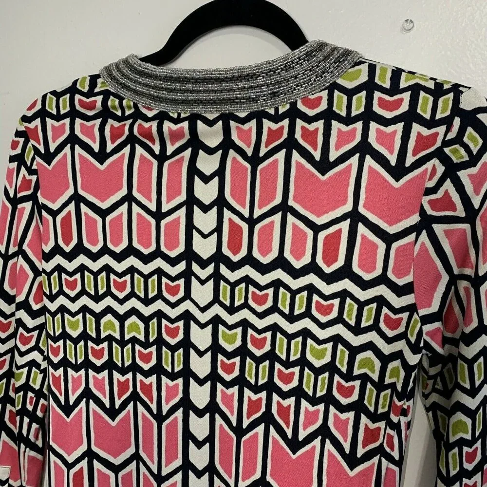 Tory Burch Silk Beaded Sequin Tunic Top Women’s XS Embellished Resort Preppy